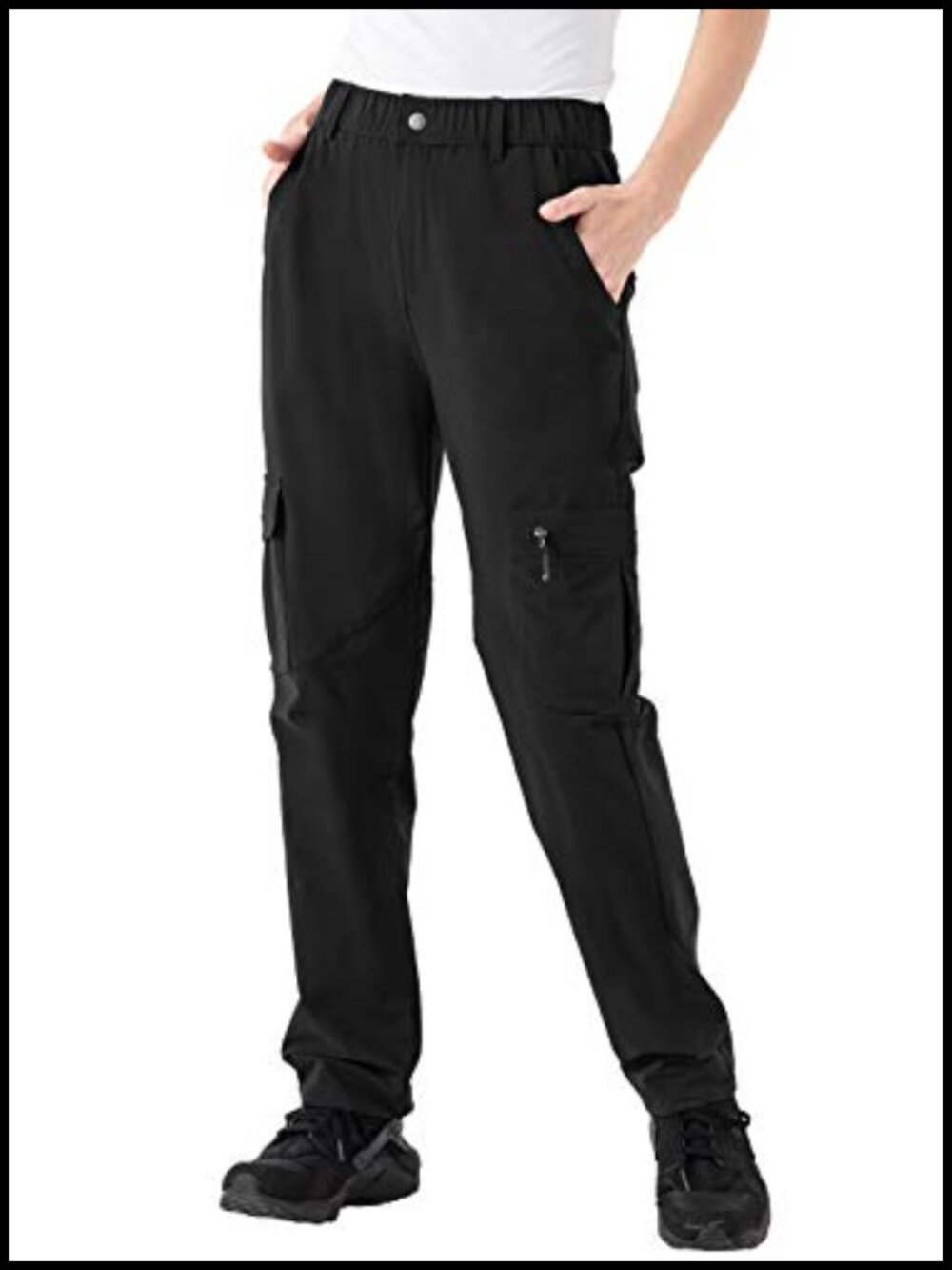 Water-Resistant Quick Dry Cargo Pants UPF 50+ Zipper Pockets Hiking Outdoor